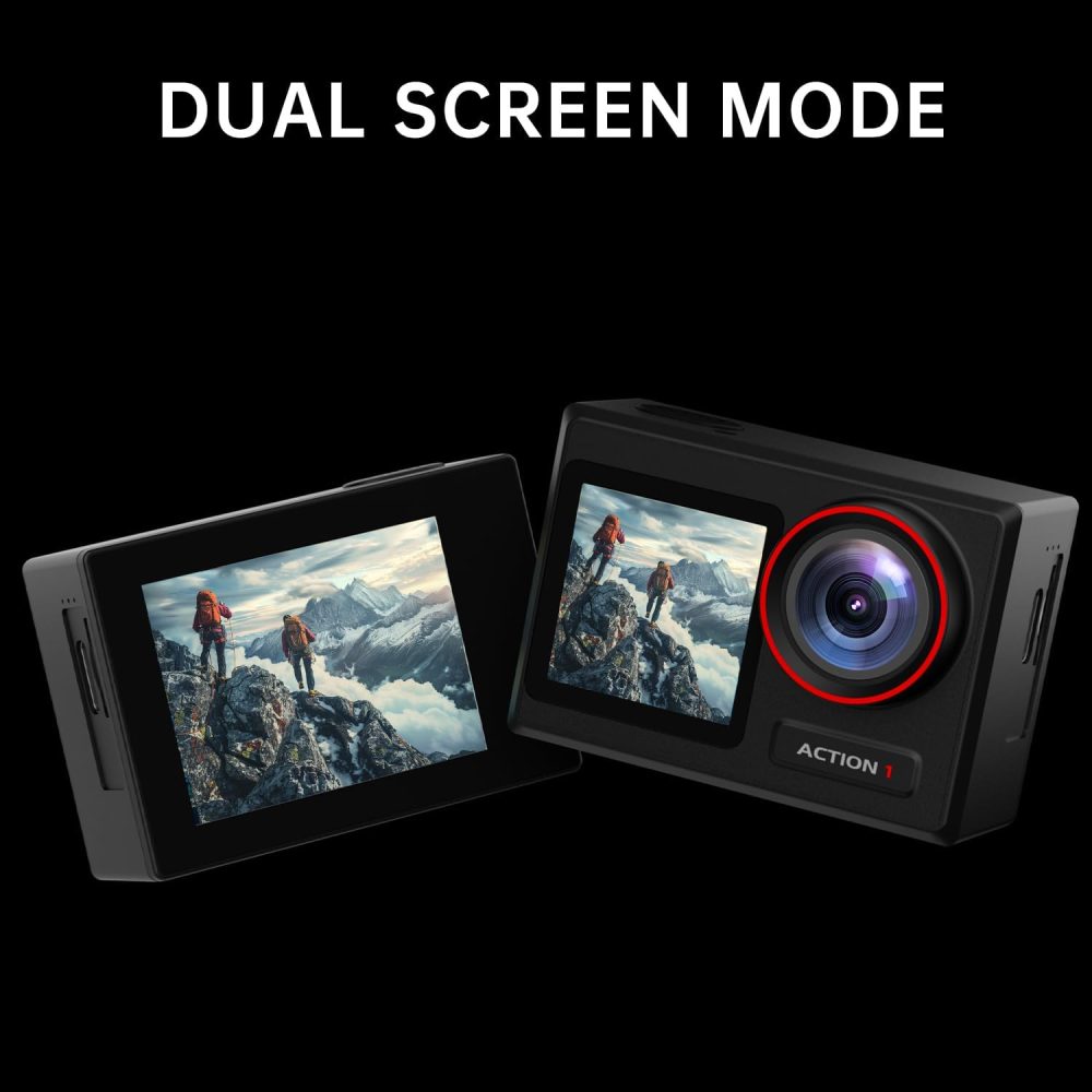 ODDV 4K60FPS 30MP Action Camera with Front LCD and Touch Rear Screens, Underwater Camera with 64GB Memory Card, 132FT Waterproof Camera, EIS, 5X Zoom, WiFi Remote Control (Black) - Image 5
