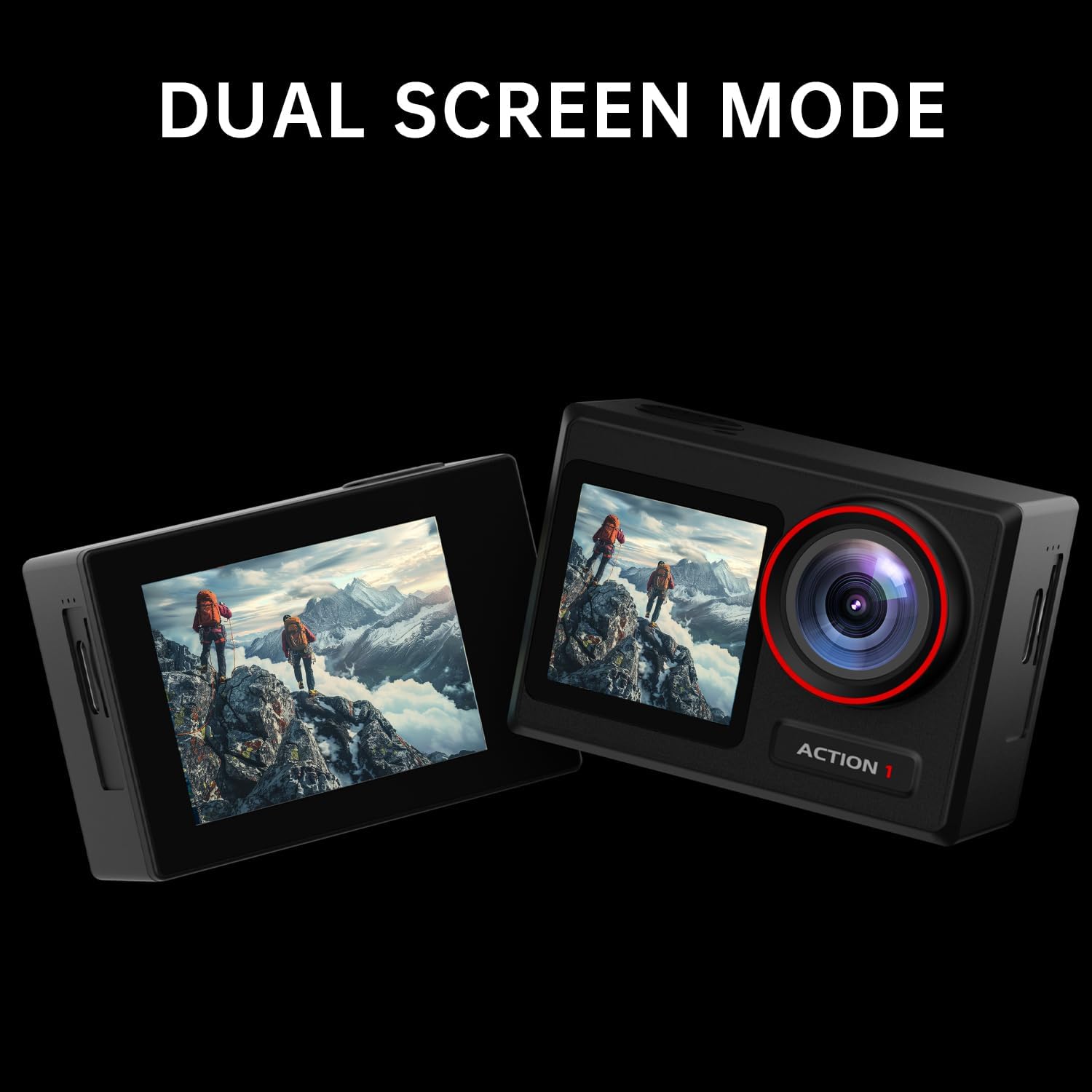 ODDV 4K60FPS 30MP Action Camera with Front LCD and Touch Rear Screens, Underwater Camera with 64GB Memory Card, 132FT Waterproof Camera, EIS, 5X Zoom, WiFi Remote Control (Black) - Image 5